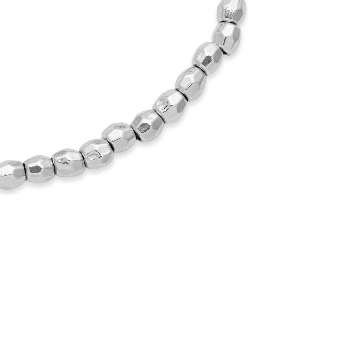 Over & Over Silver Faceted Beaded Bracelet