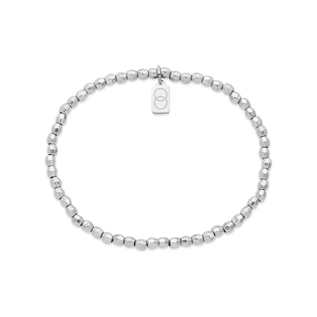 Over & Over Silver Faceted Beaded Bracelet