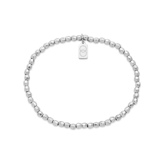 Over & Over Silver Faceted Beaded Bracelet