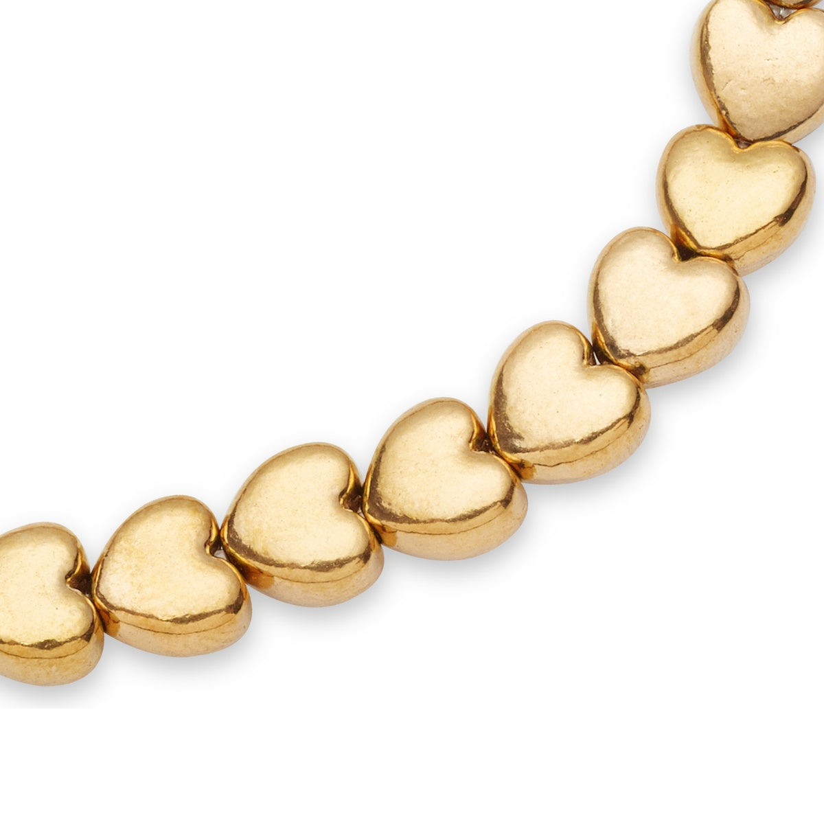 Over & Over Gold Heart Beaded Bracelet