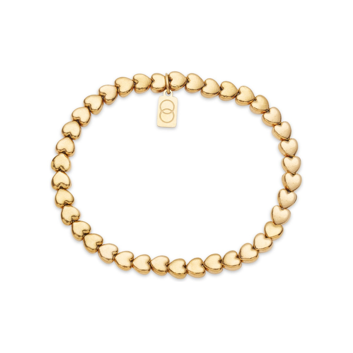 Over & Over Gold Heart Beaded Bracelet
