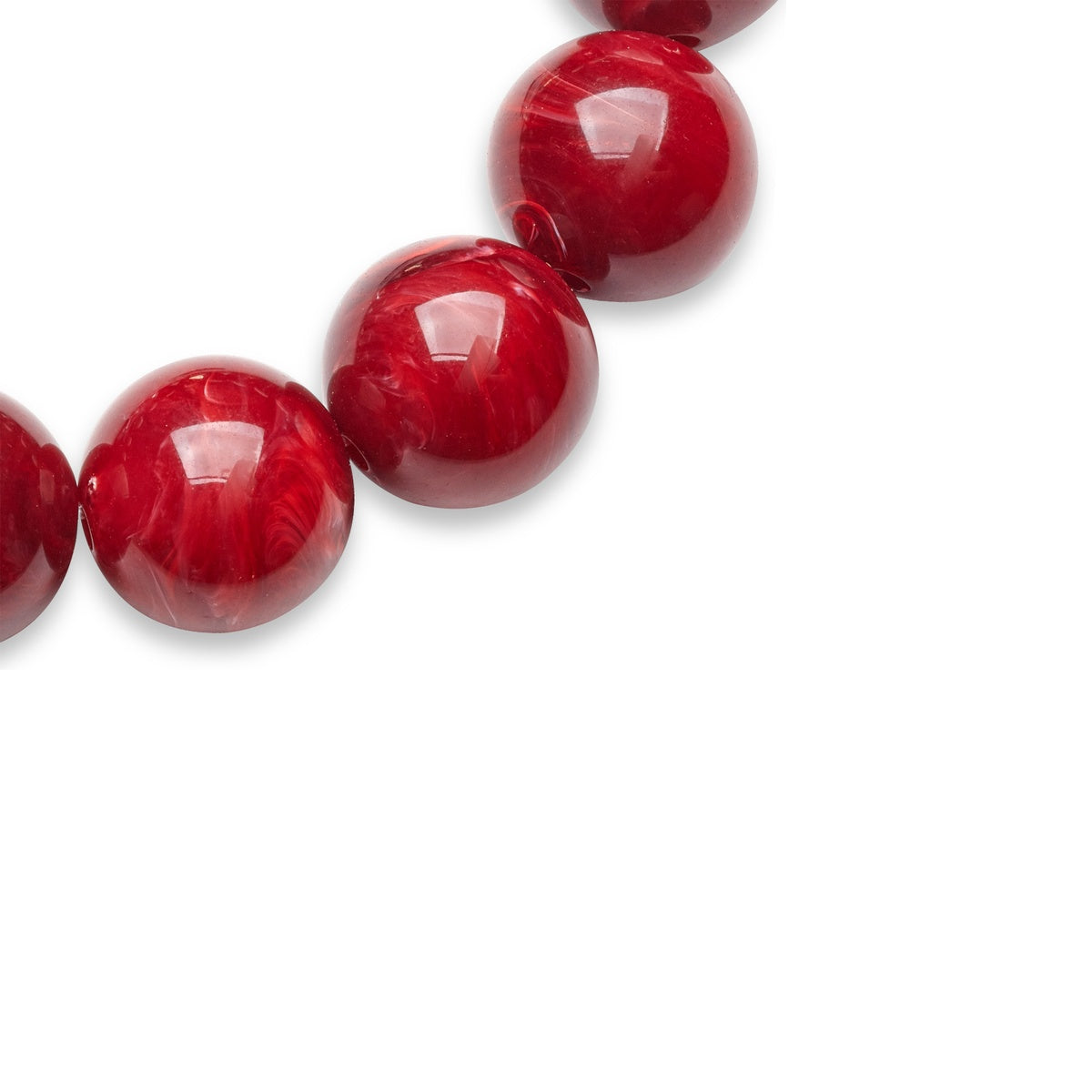 Over & Over Gold Red Resin Beaded Bracelet