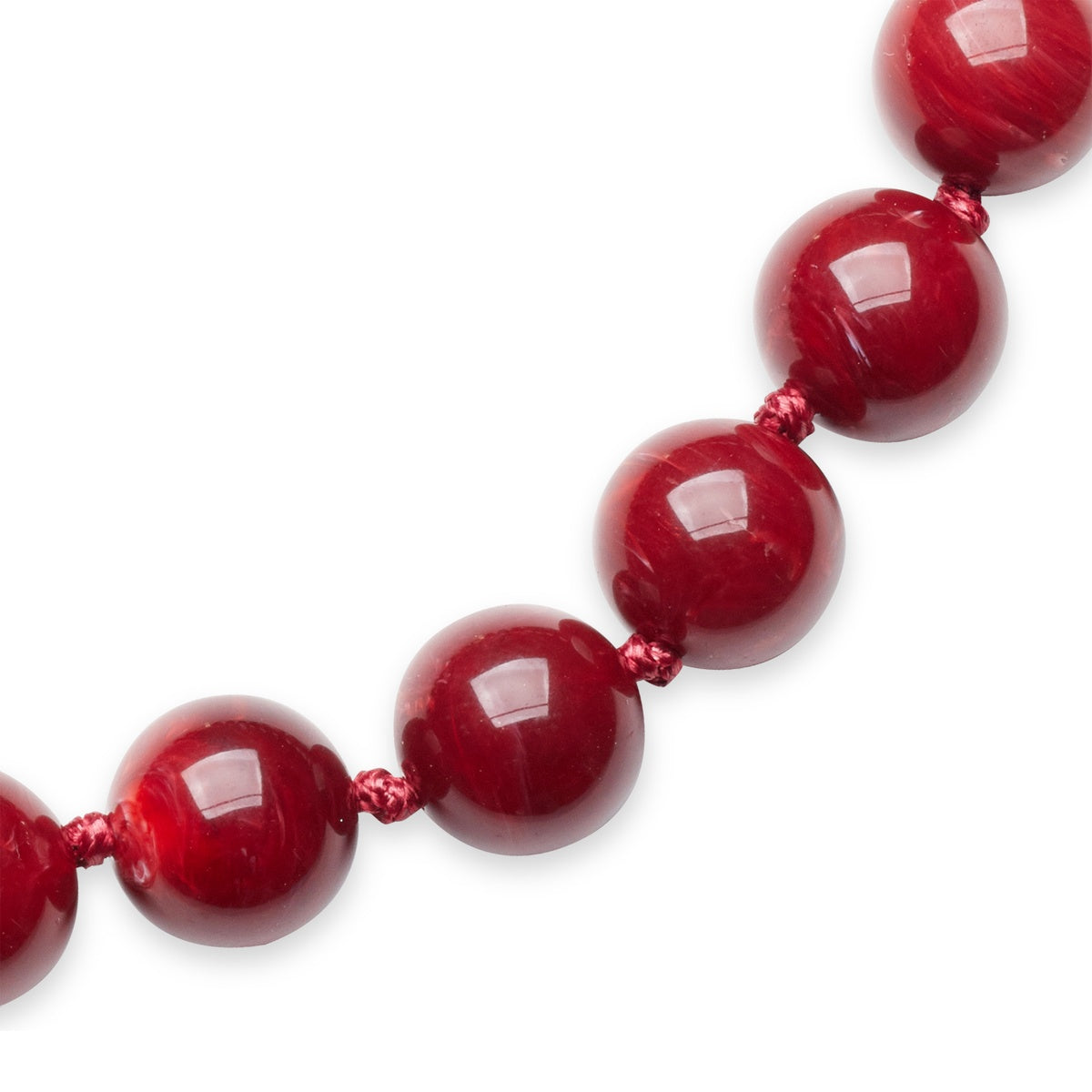 Over & Over Gold Red Resin Beaded Necklace