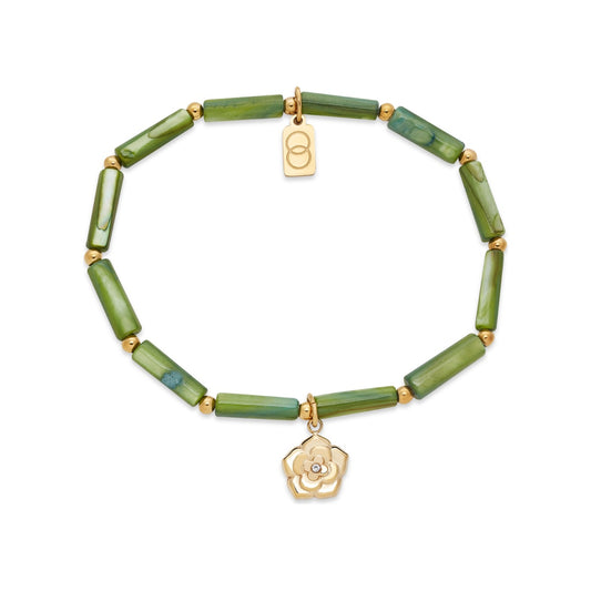 Over & Over Green Lotus Beaded Bracelet