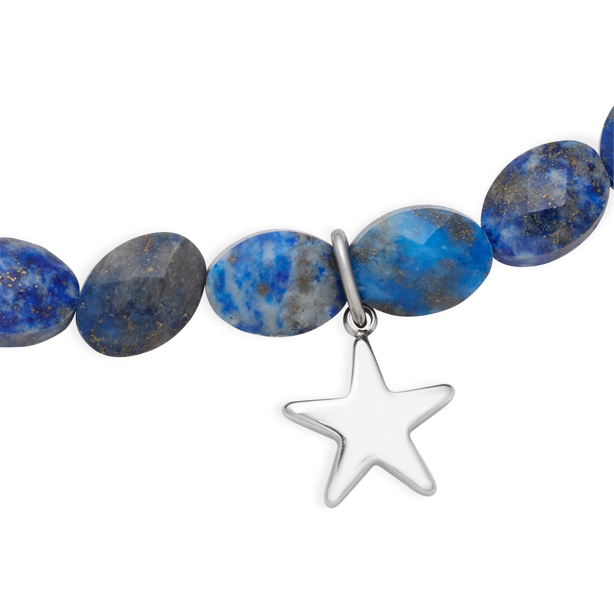 Over & Over Silver Blue Star Beaded Bracelet