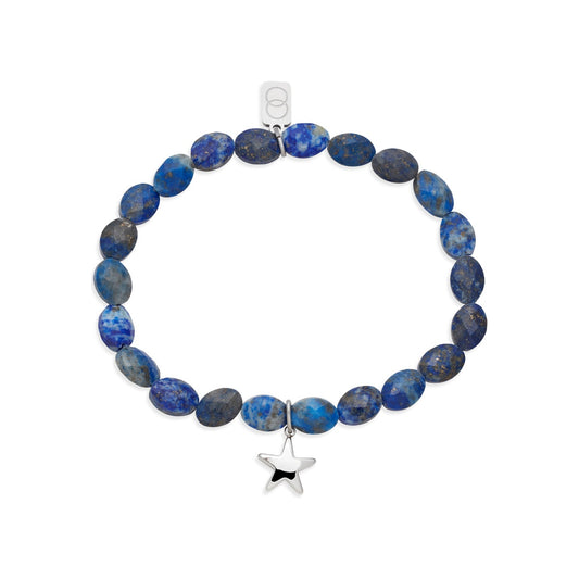 Over & Over Silver Blue Star Beaded Bracelet