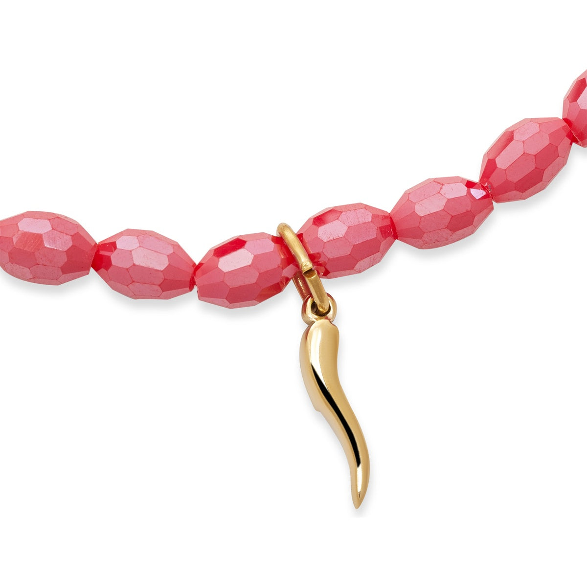 Over & Over Gold Red Chilli Beaded Bracelet