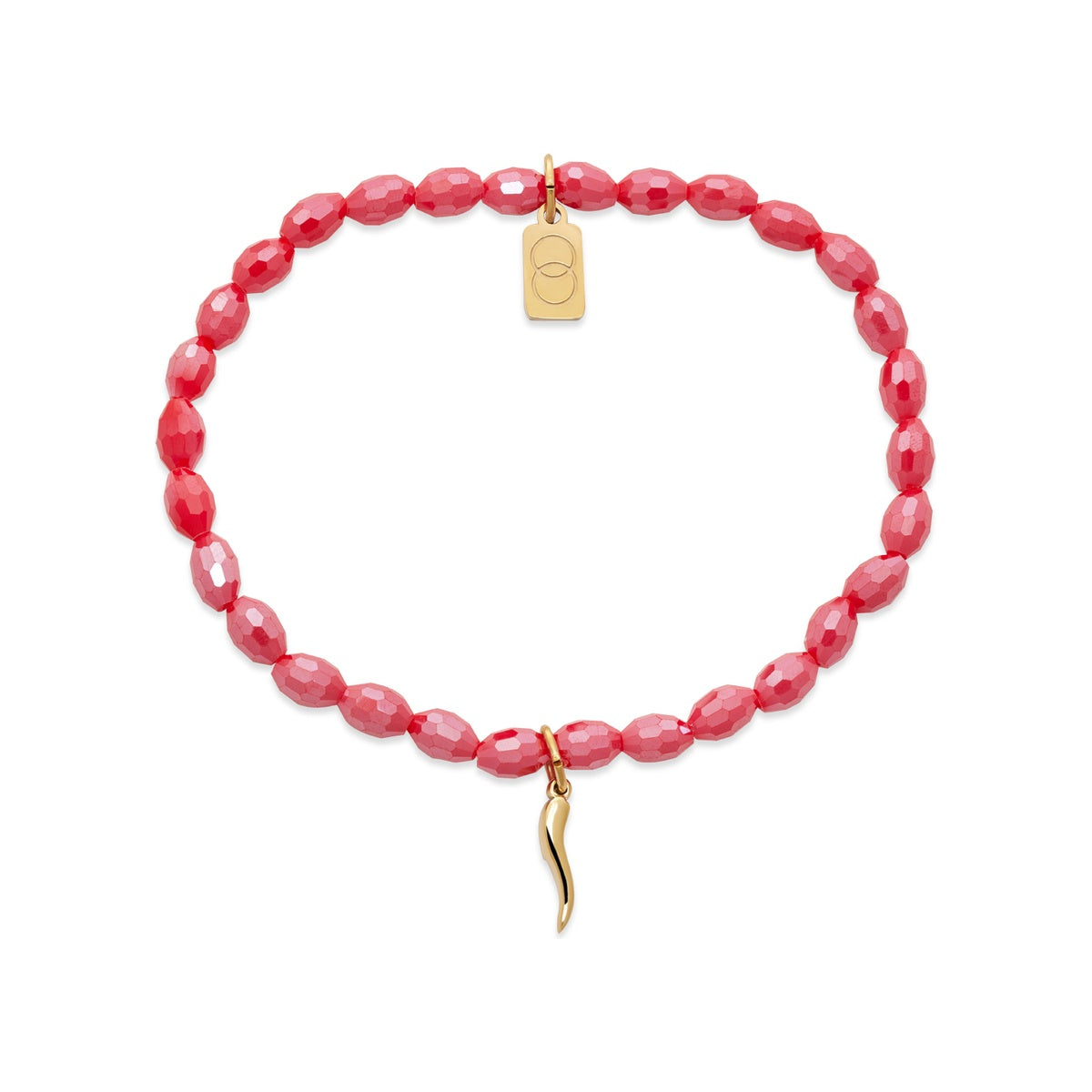 Over & Over Gold Red Chilli Beaded Bracelet