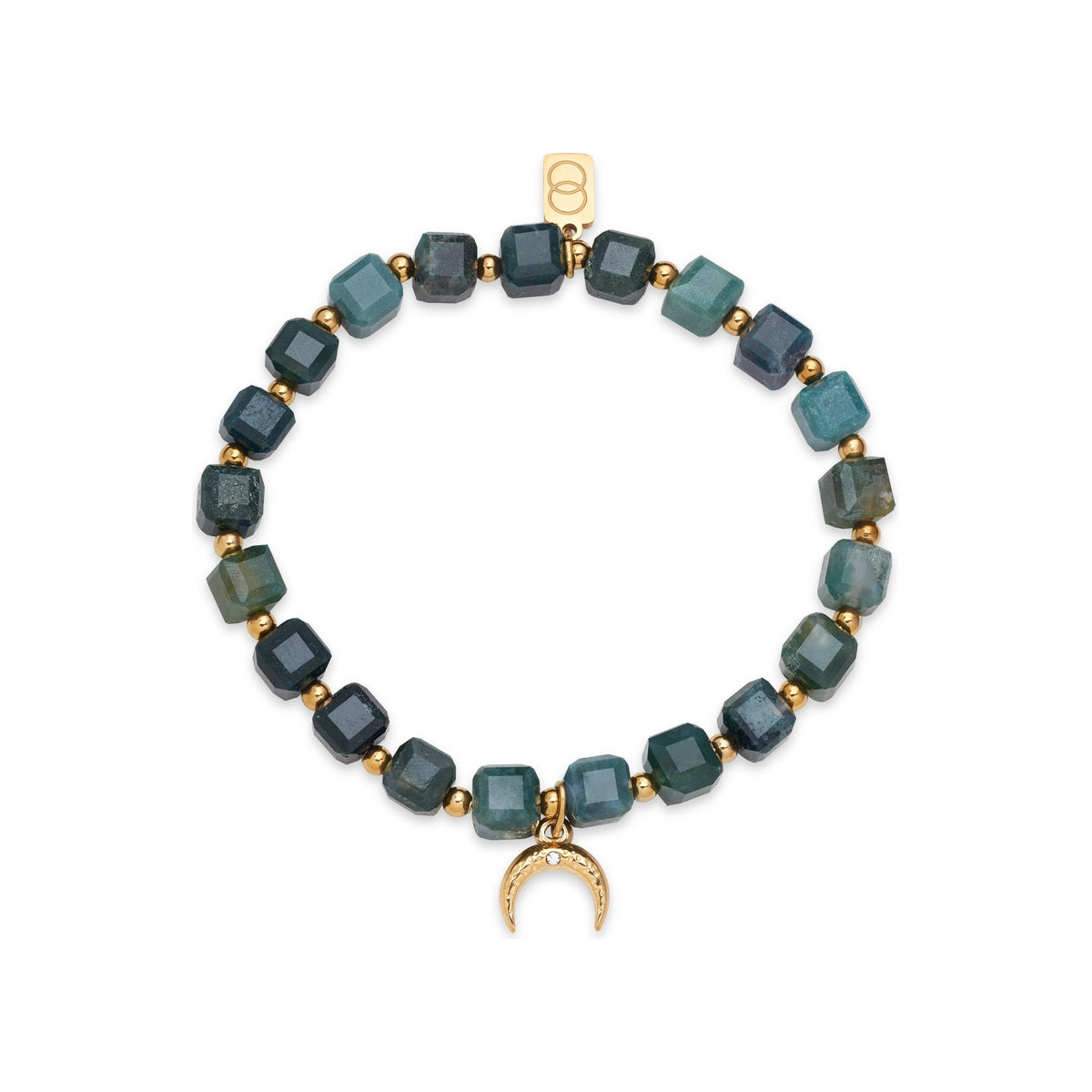 Over & Over Gold Green Horn Beaded Bracelet
