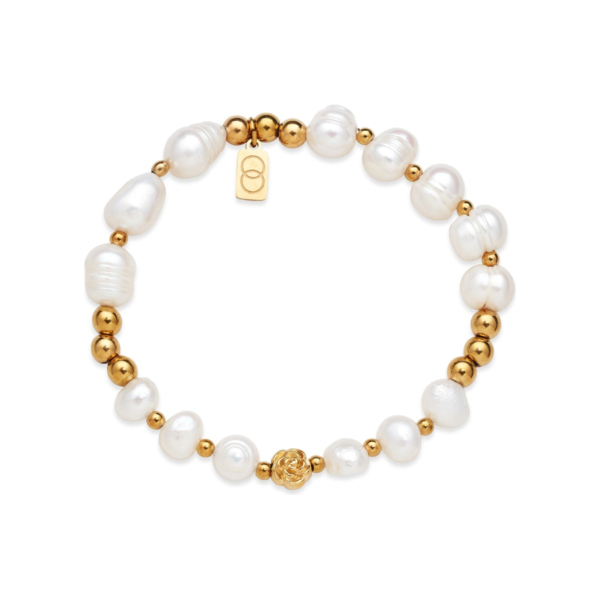 Over & Over Gold Large Pearl Beaded Bracelet