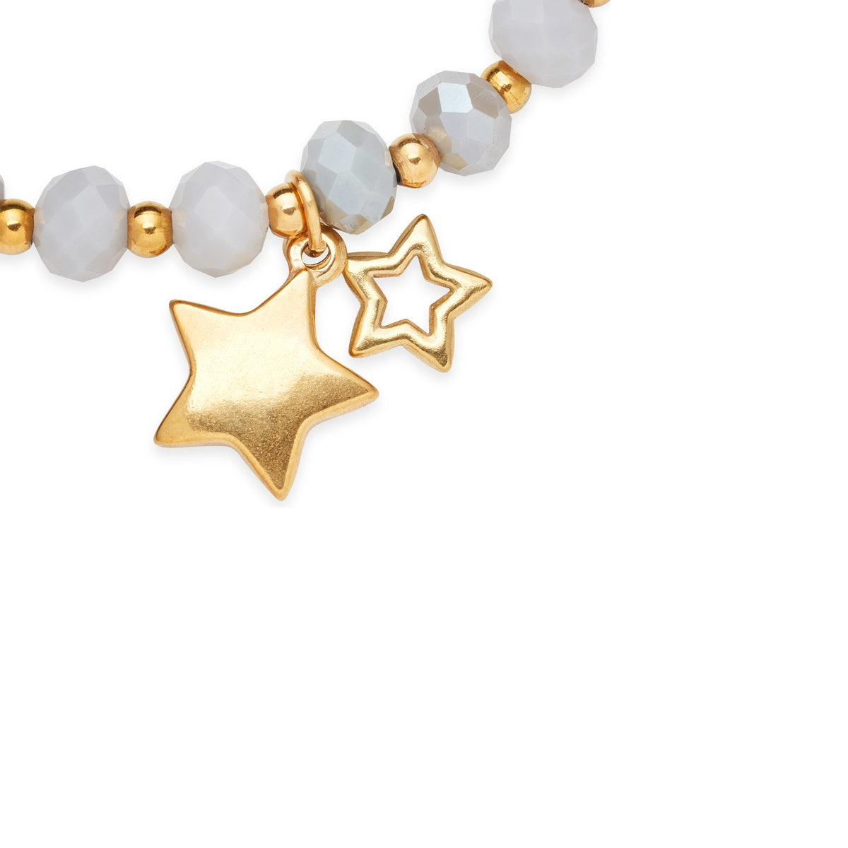 Over & Over Gold Grey Star Beaded Bracelet