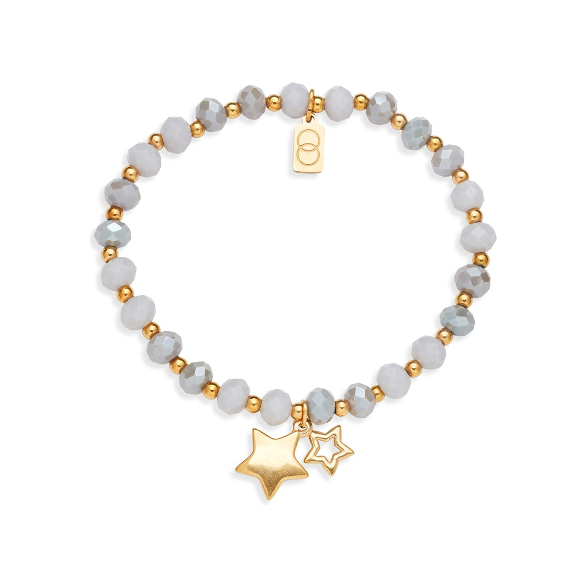 Over & Over Gold Grey Star Beaded Bracelet