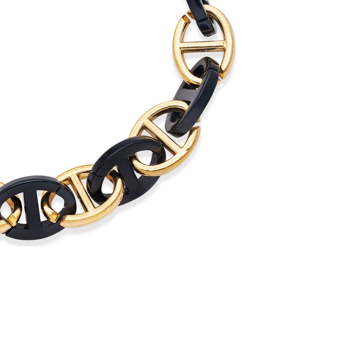 Over & Over Gold Black Chain Bracelet