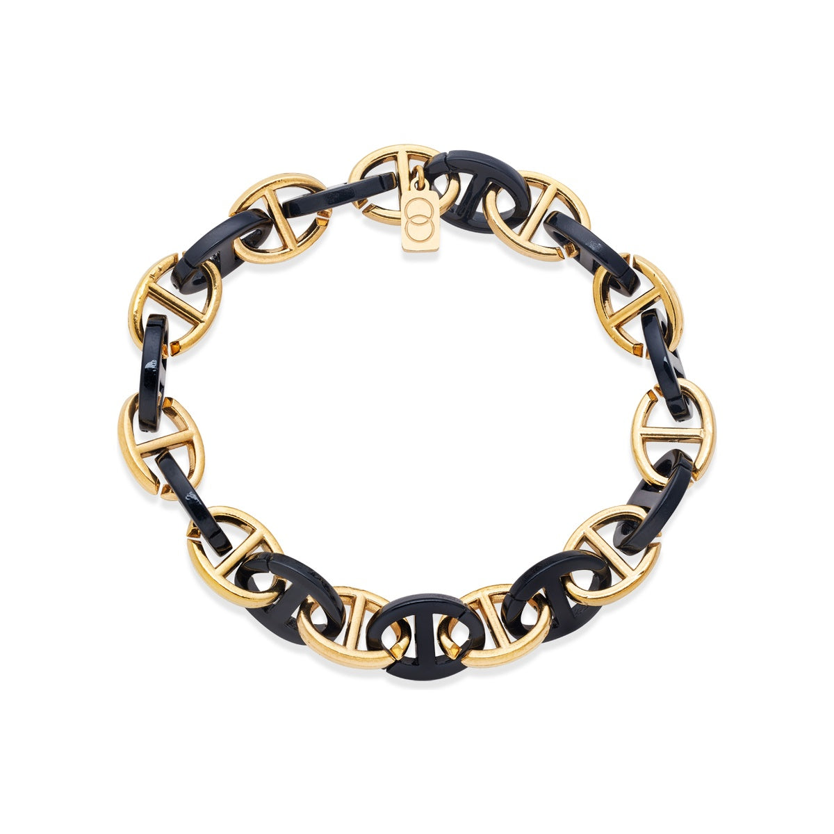 Over & Over Gold Black Chain Bracelet
