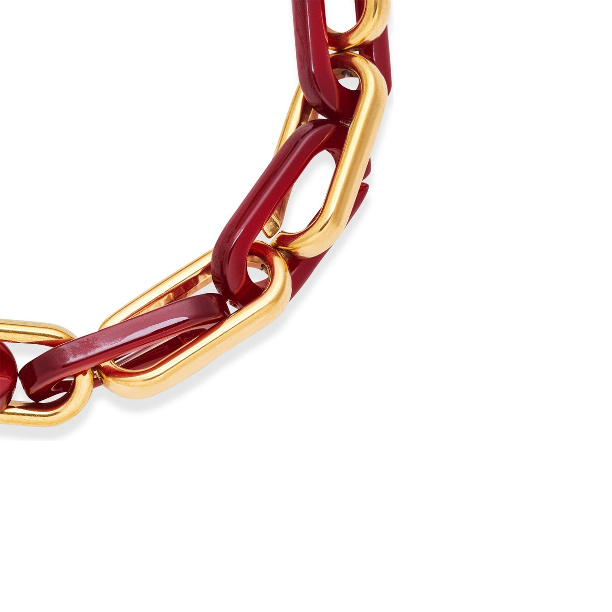 Over & Over Gold Red Chain Bracelet