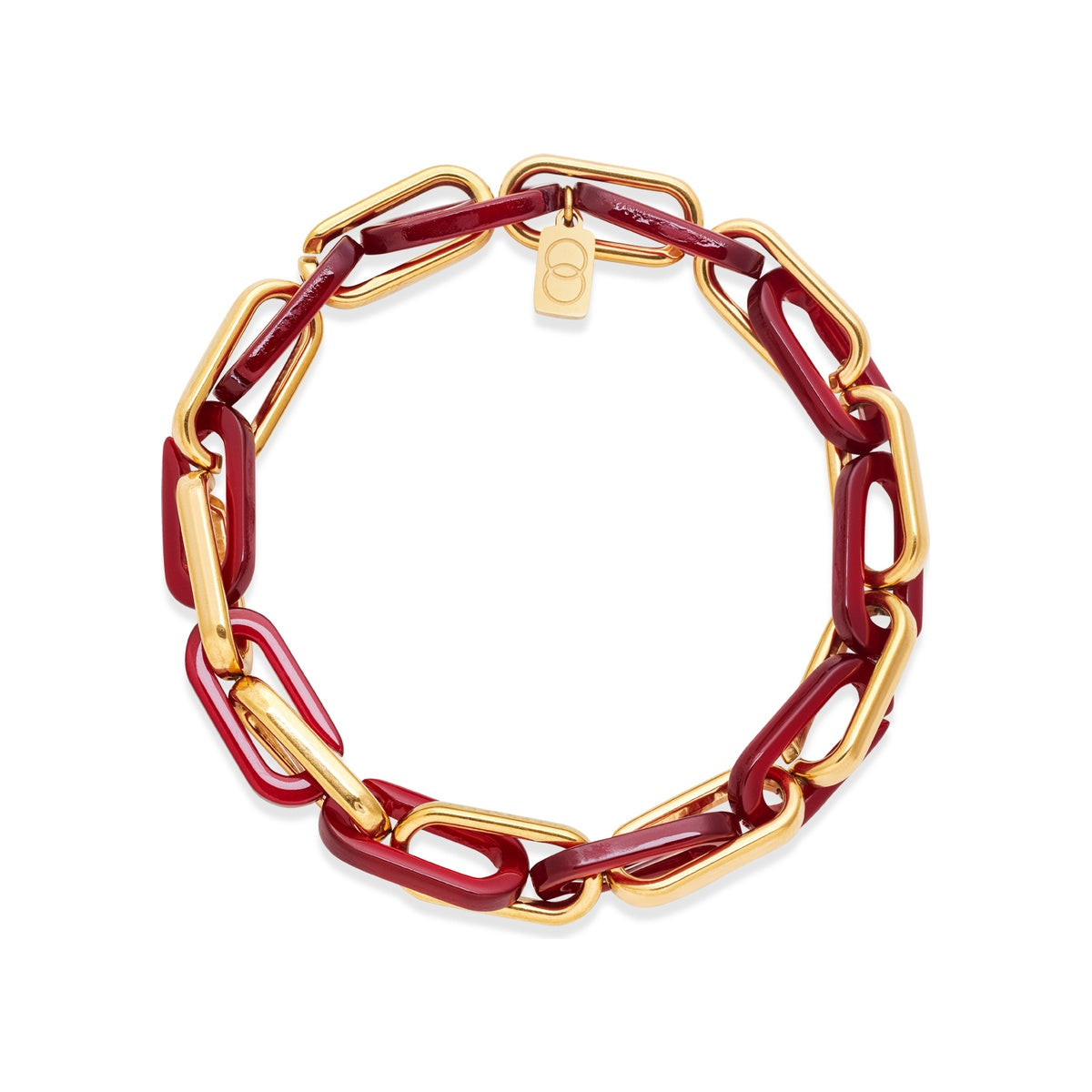 Over & Over Gold Red Chain Bracelet