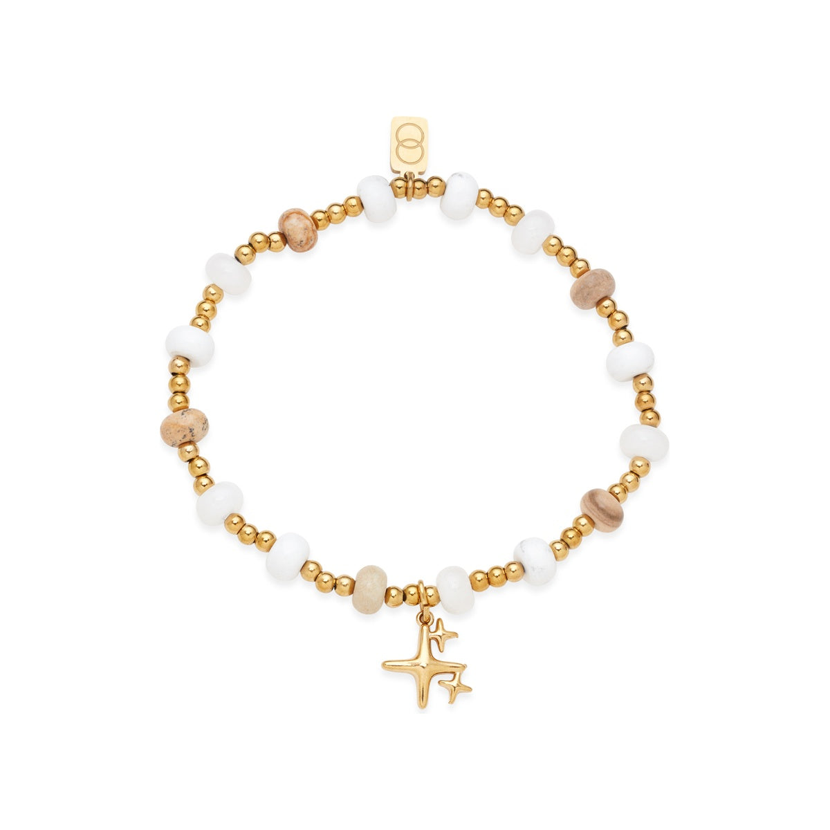Over & Over Gold Neutral North Star Beaded Bracelet