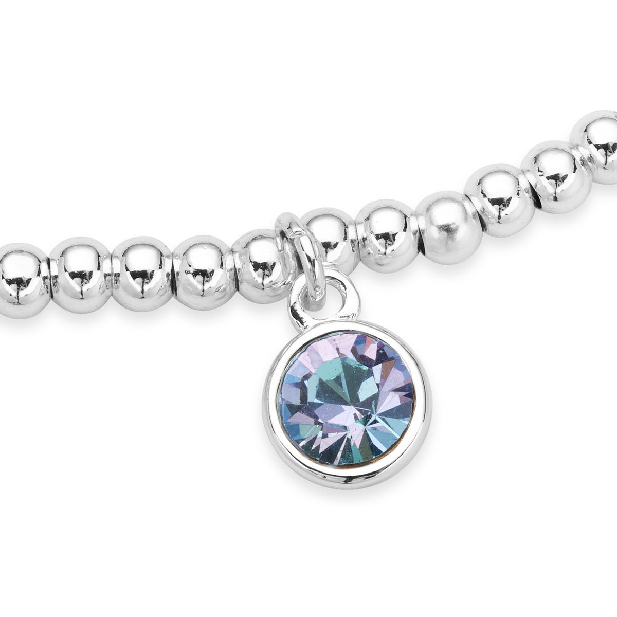 Karma Silver June Stretch Birthstone Bracelet