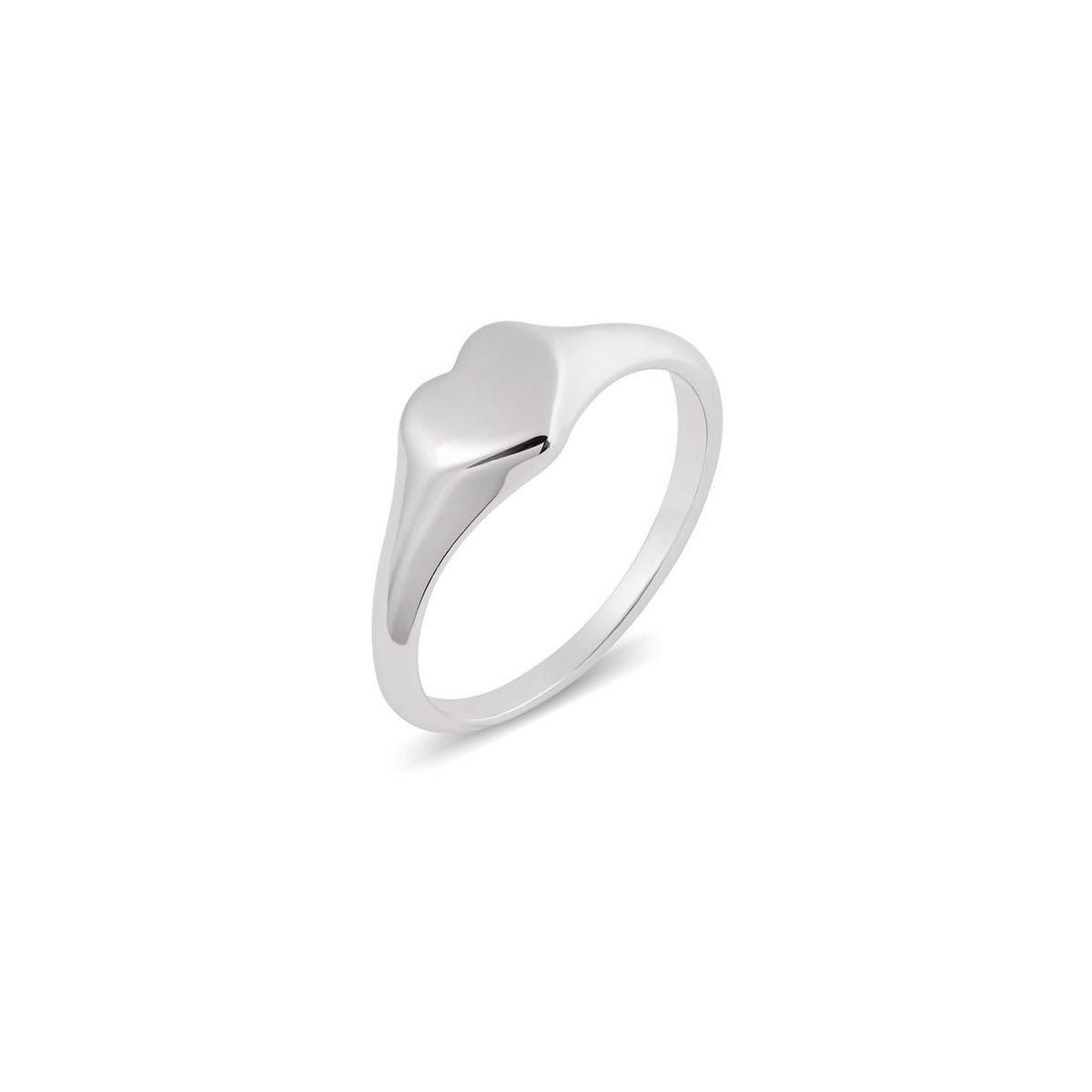 Argento Silver Engravable Heart Pinky Ring