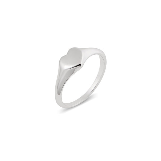 Argento Silver Engravable Heart Pinky Ring