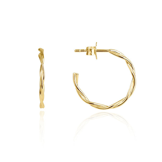 Gold 20mm Twist Hoop Earrings