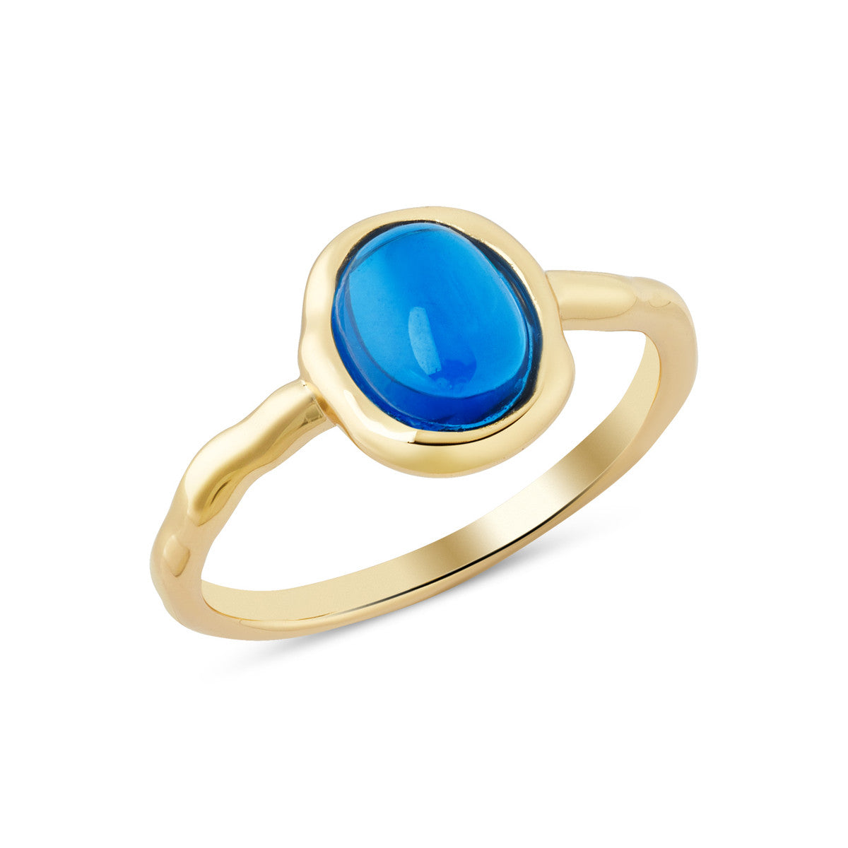 August Woods Gold Blue Oval Ring