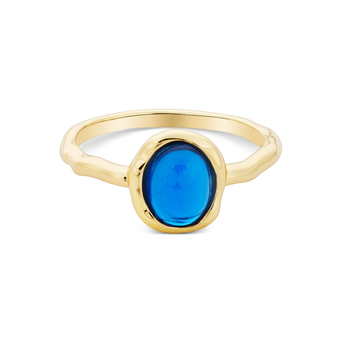 August Woods Gold Blue Oval Ring
