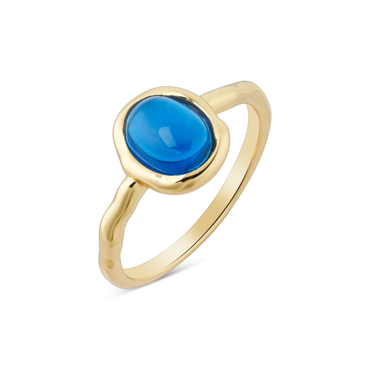 August Woods Gold Blue Oval Ring
