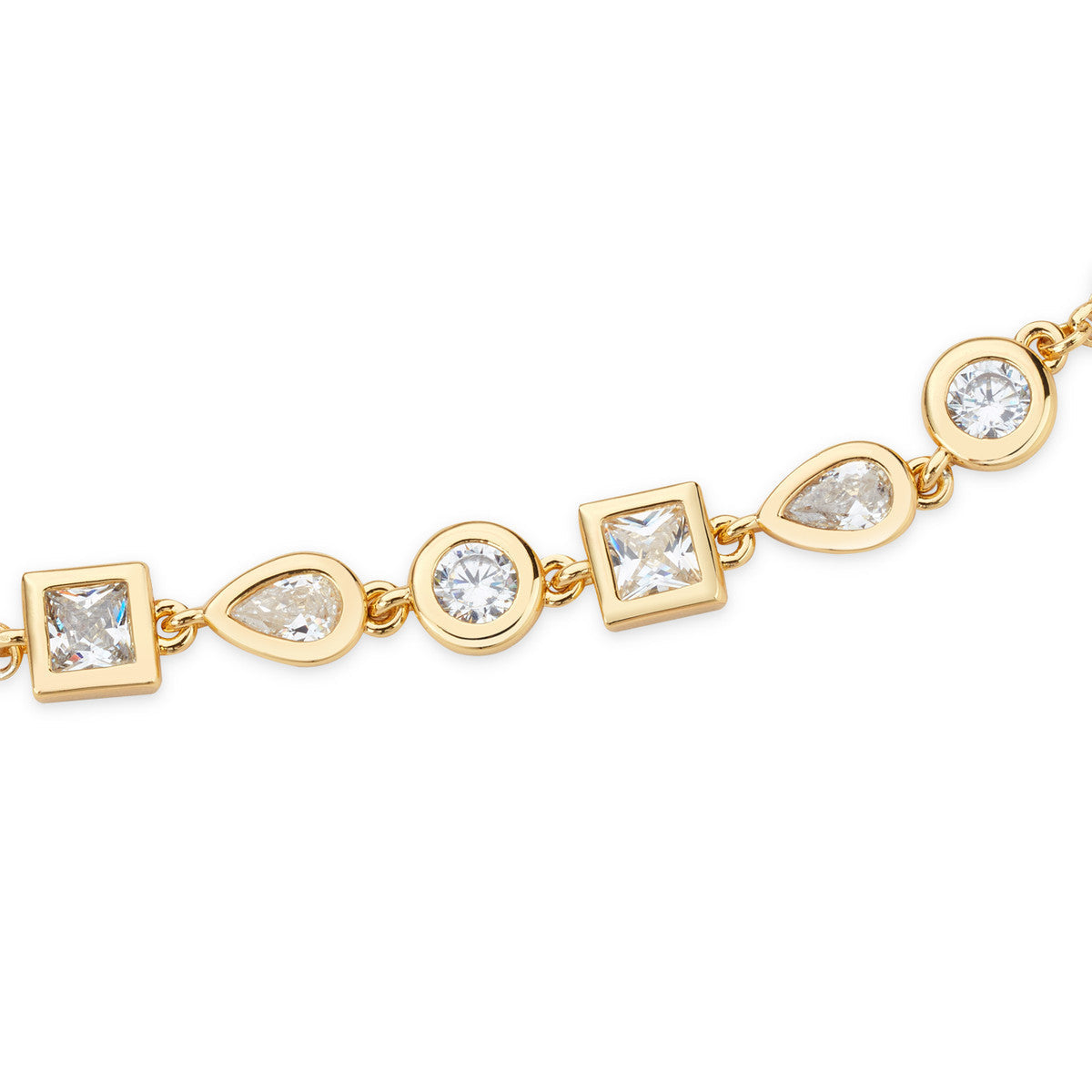 August Woods Gold CZ Mixed Bezel Bracelet