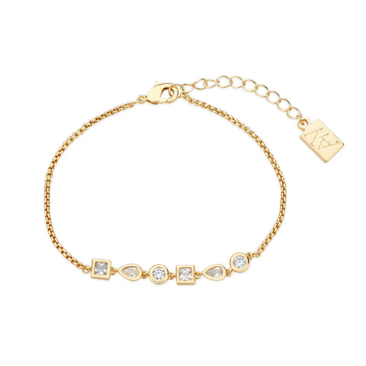 August Woods Gold CZ Mixed Bezel Bracelet