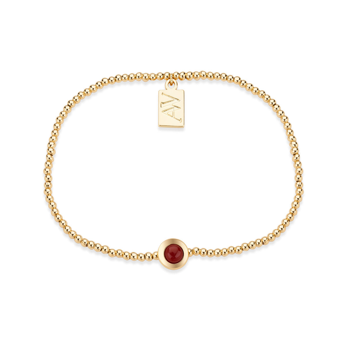 August Woods Gold Red Agate Stretch Bracelet