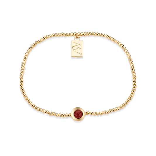 August Woods Gold Red Agate Stretch Bracelet