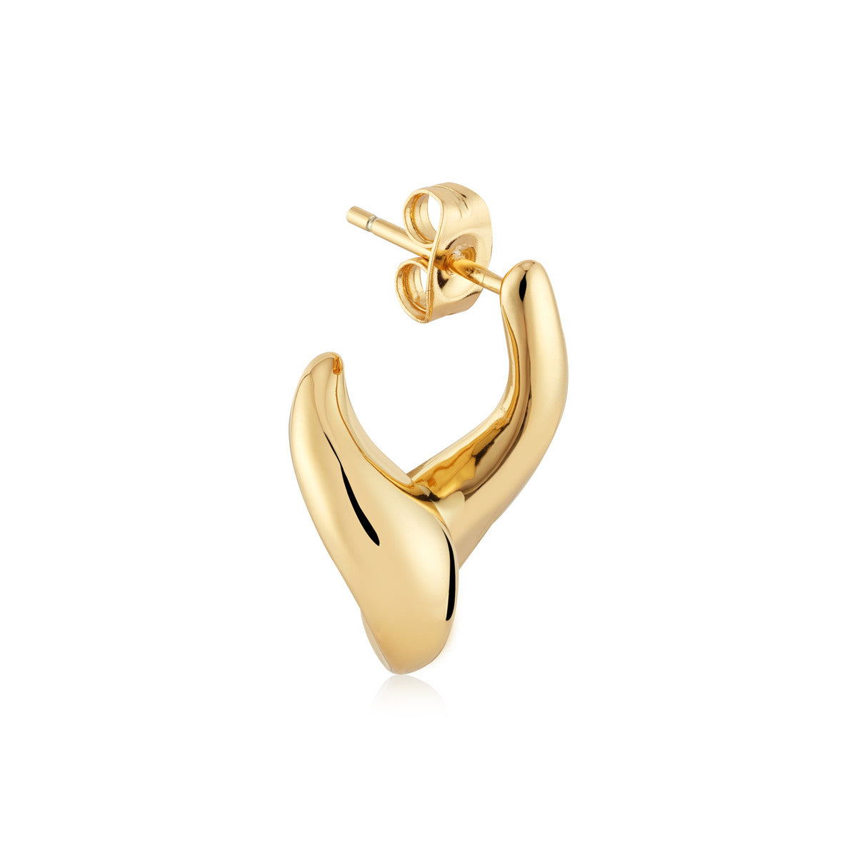 August Woods Gold Molten Wave Earrings