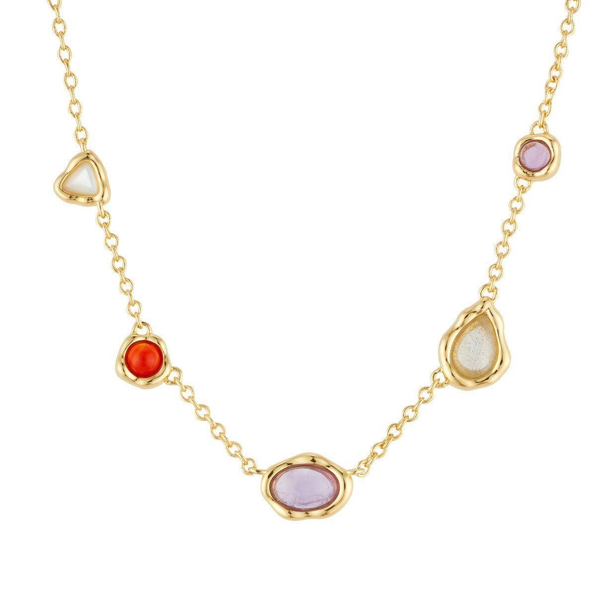 August Woods Gold Mixed Semi-Precious Necklace