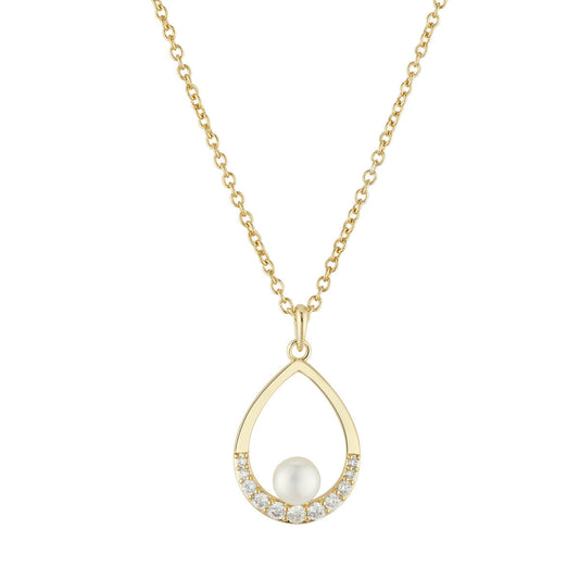 August Woods Gold Freshwater Pearl Oval Necklace