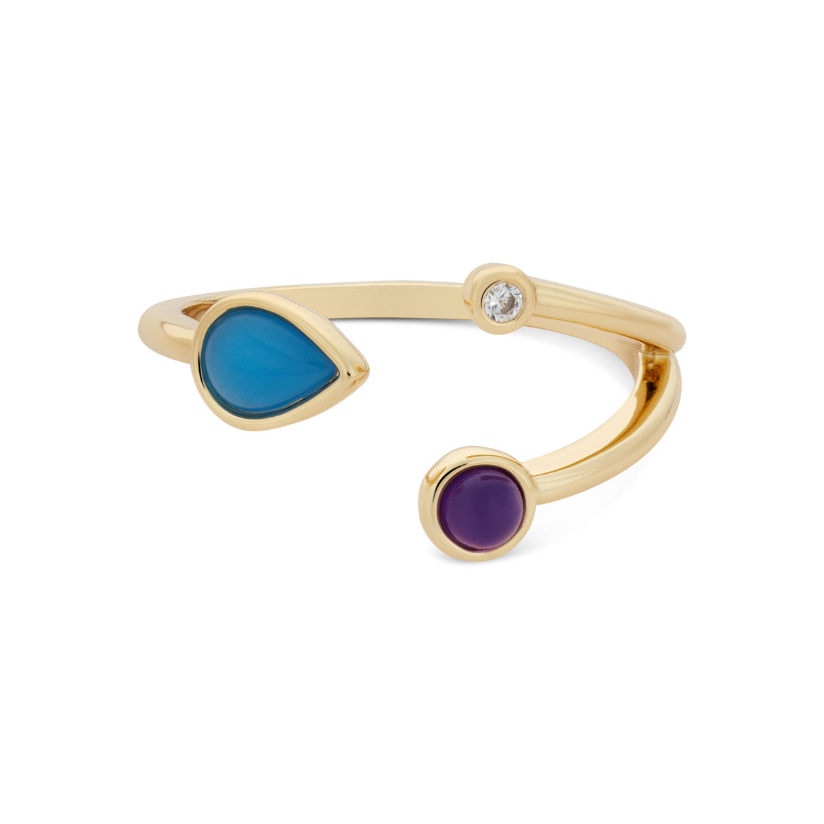 August Woods Gold Adjustable Agate Amethyst Ring