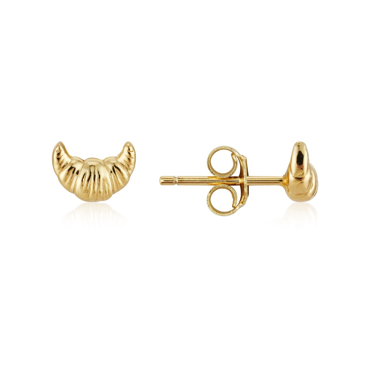 Argento Gold Croissant Stack Stud Earrings