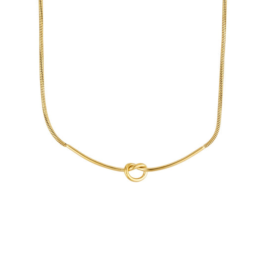 Over & Over 14k Gold Stainless Steel Knot Collar Necklace