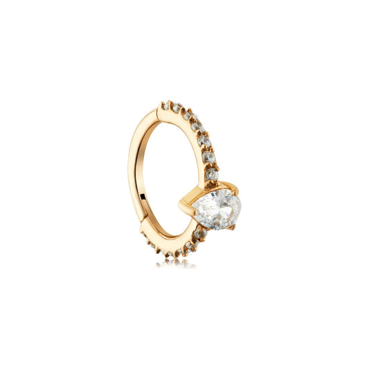 Over & Over 14k Gold Pavé CZ Hoop Single Earring