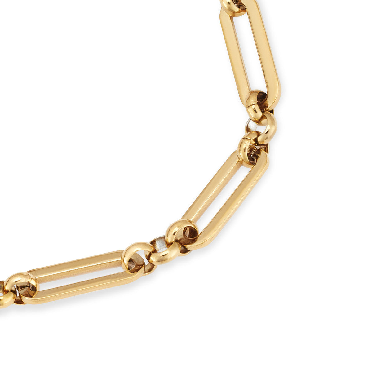 Over & Over Gold Stainless Steel 14k Paperclip Charm Bracelet