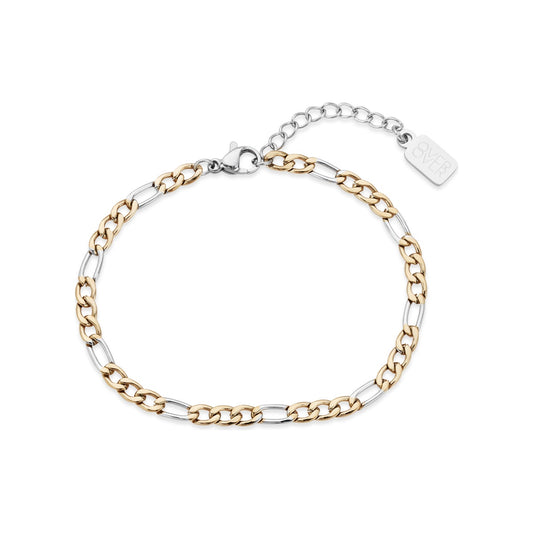 Over & Over 14k Gold Two-Tone Stainless Steel Chain Bracelet
