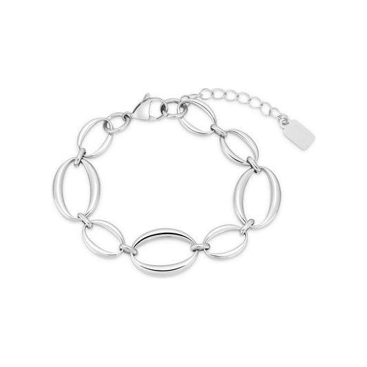Over & Over Silver Stainless Steel Large Oval Chain Bracelet