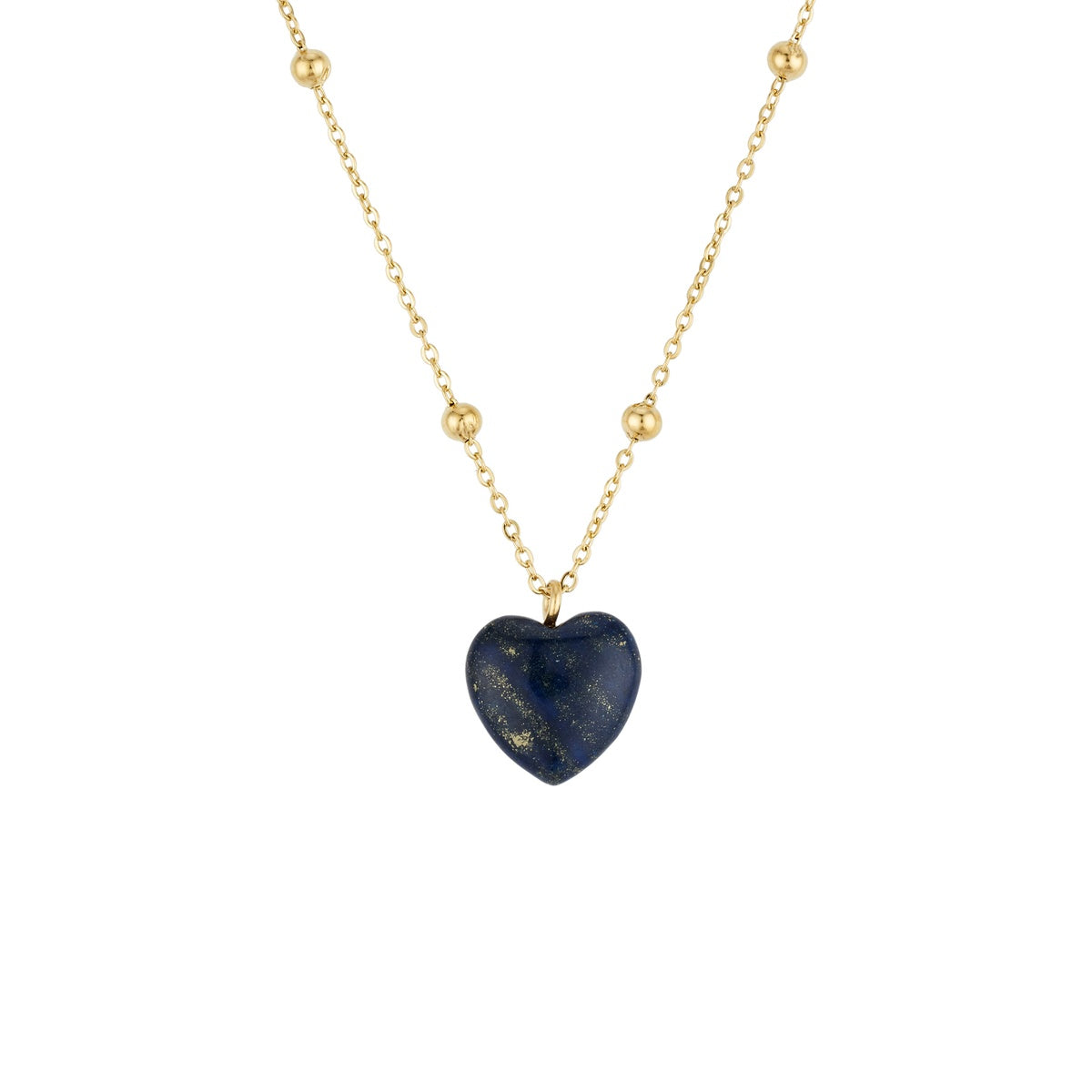 Over & Over 14k Gold Stainless Steel Lapis Heart Gift Set