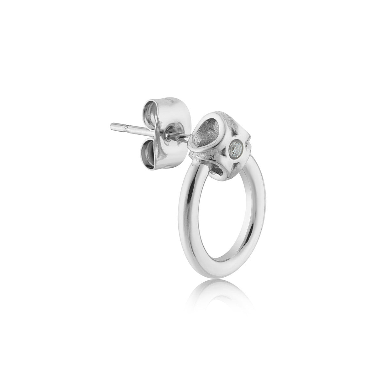 Over & Over Silver Stainless Steel CZ Knot Oval Studs