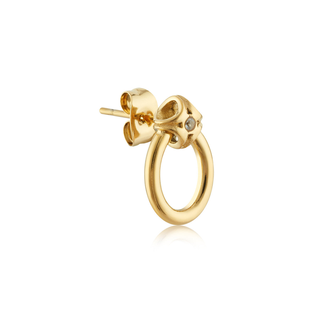 Over & Over 14K Gold Stainless Steel CZ Knot Oval Earrings