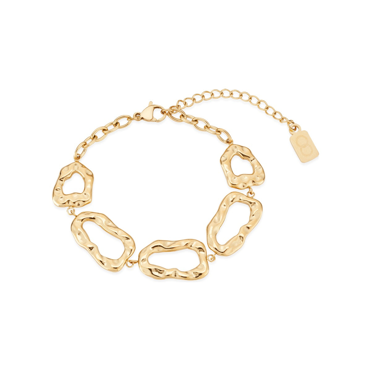 Over & Over 14k Gold Stainless Steel Molten Chain Bracelet