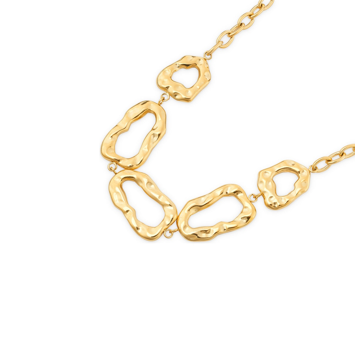 Over & Over 14k Gold Stainless Steel Molten Chain Necklace