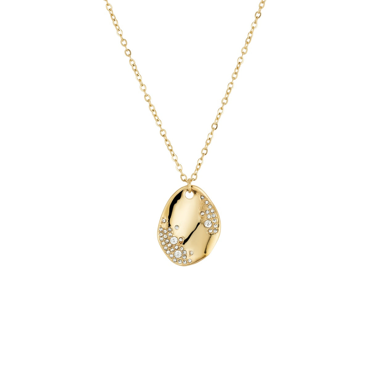 Over & Over 14k Gold Stainless Steel Molten CZ Necklace