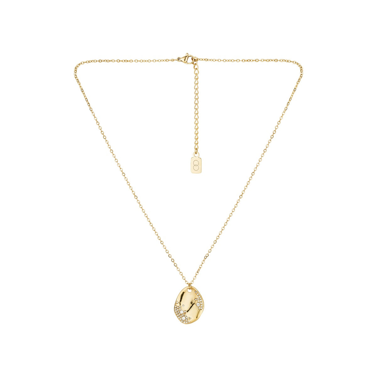 Over & Over 14k Gold Stainless Steel Molten CZ Necklace
