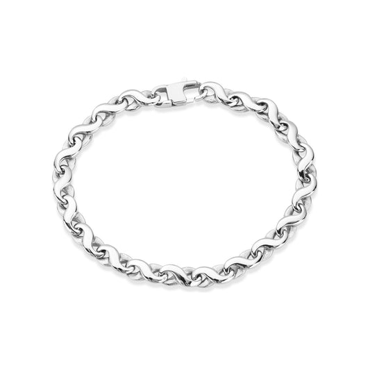 Over & Over Silver Stainless Steel Men's Rope Chain Bracelet